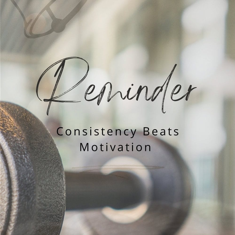 Reminder quote to stay consistent with working out