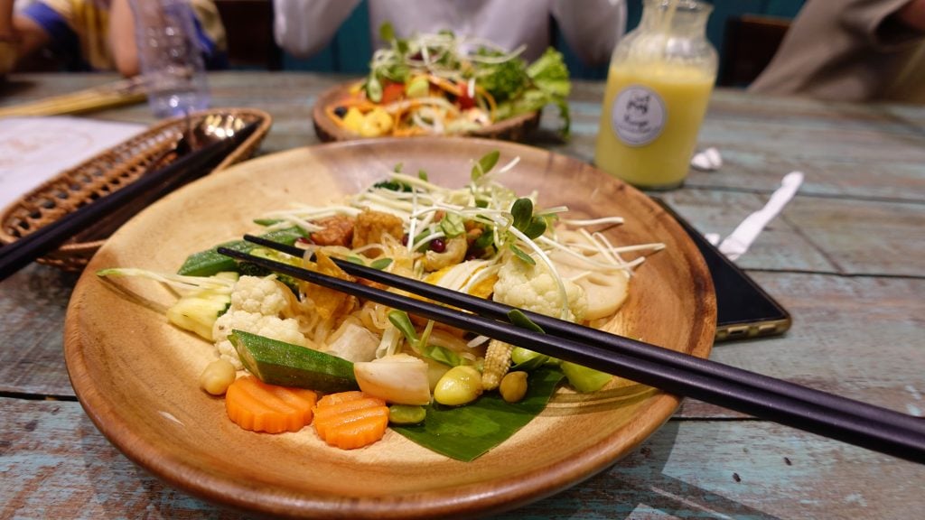 warm vegetable stir fry with mixed vegetables light cooked healthy dish