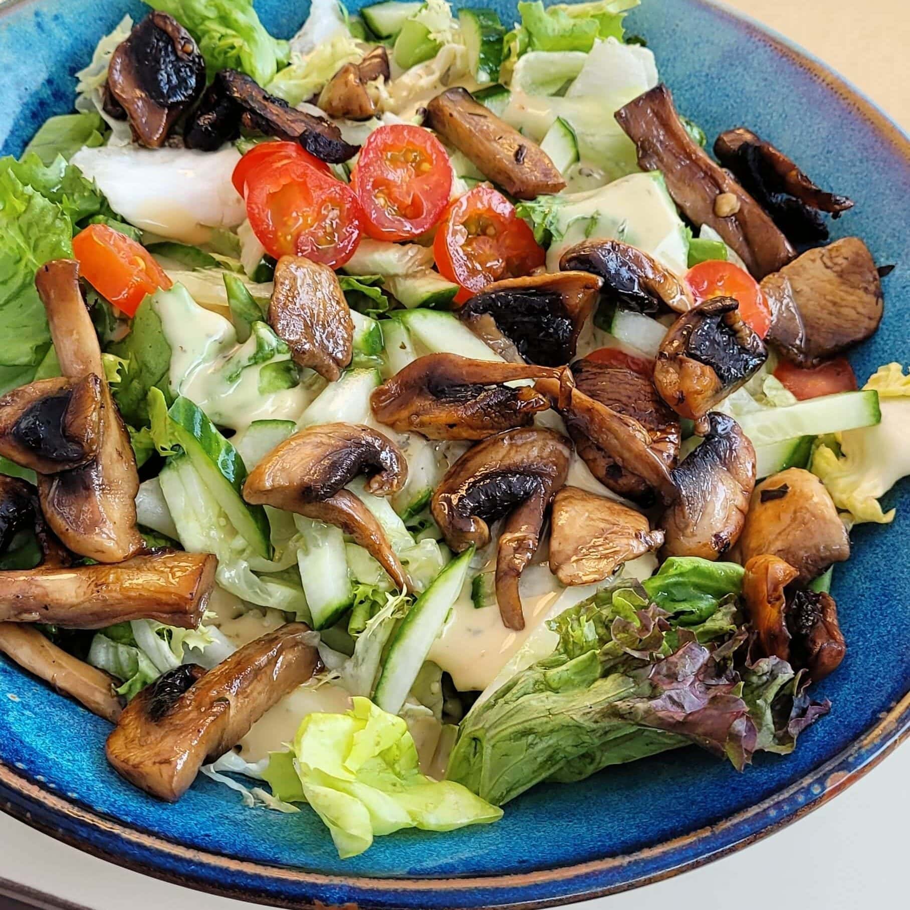 salad with grilled mushrooms savory vegetarian healthy meal option