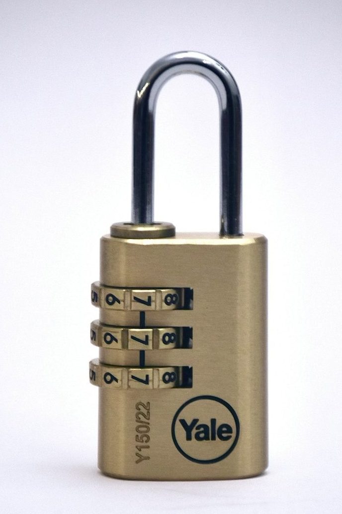 Secure combination lock for gym and fitness equipment, emphasizing safety and focus during workouts.