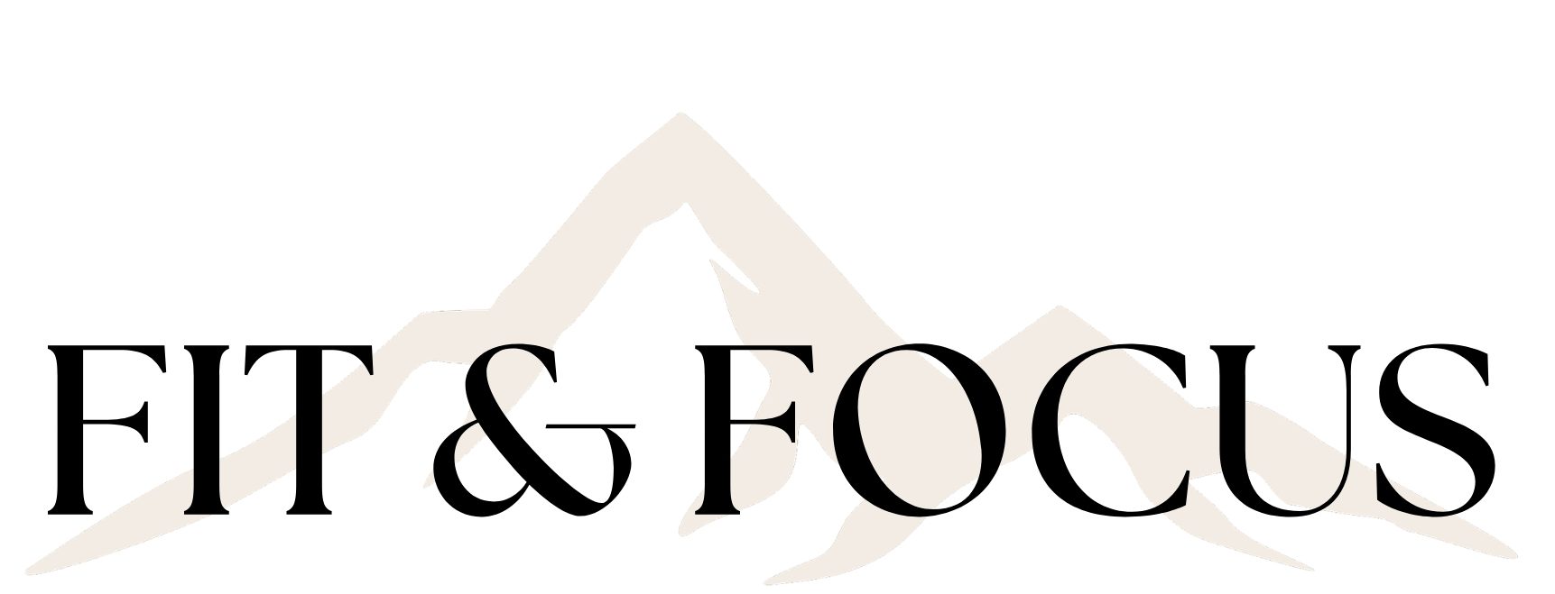 Fit And Focus logo with mountain outline for health and fitness branding.